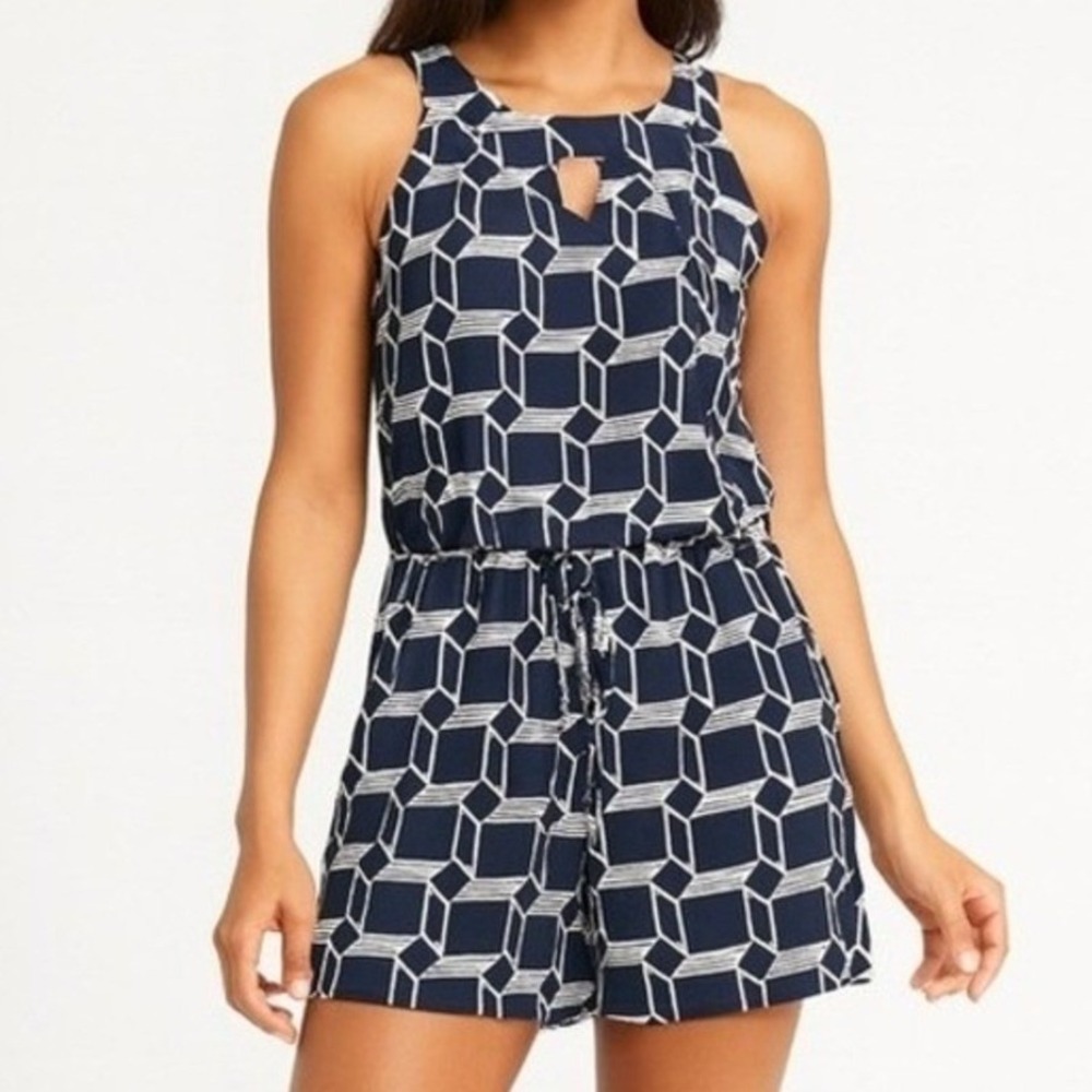 EnFocus Studio Navy & White Romper Size 8 Nautical Coastal